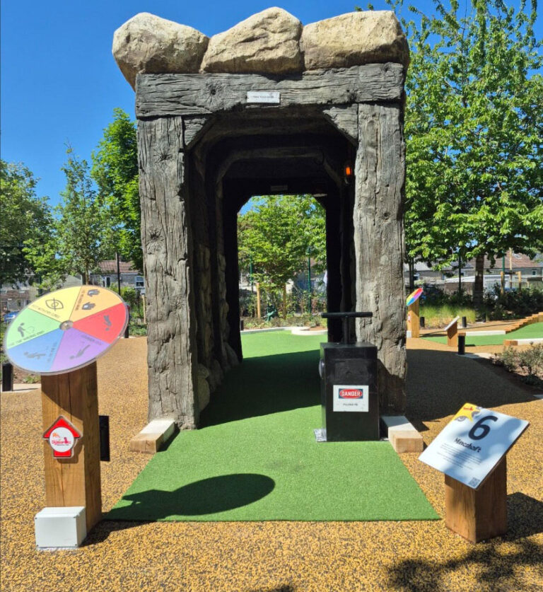 Finished hole and landscaping at Dynamite Adventure Golf