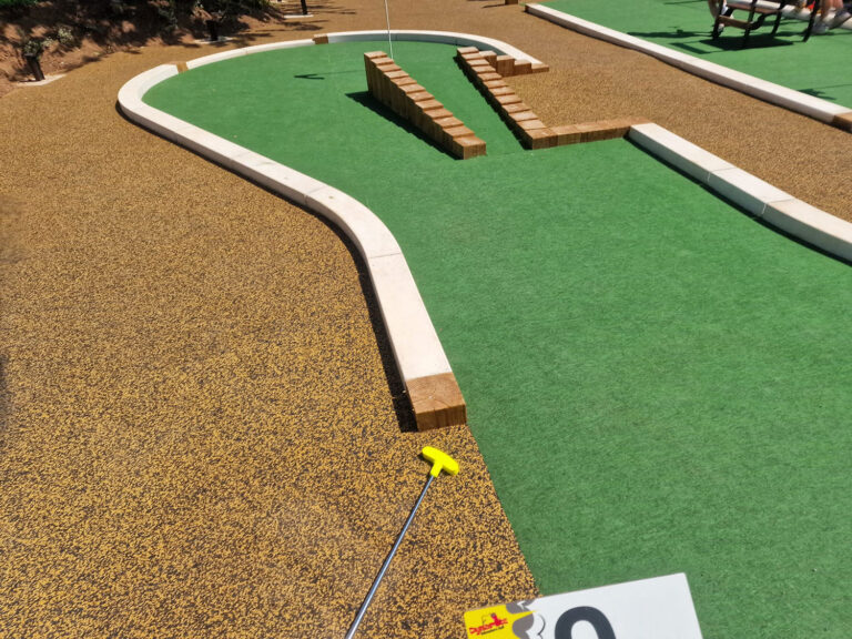 Themed obstacle and planting on the completed course