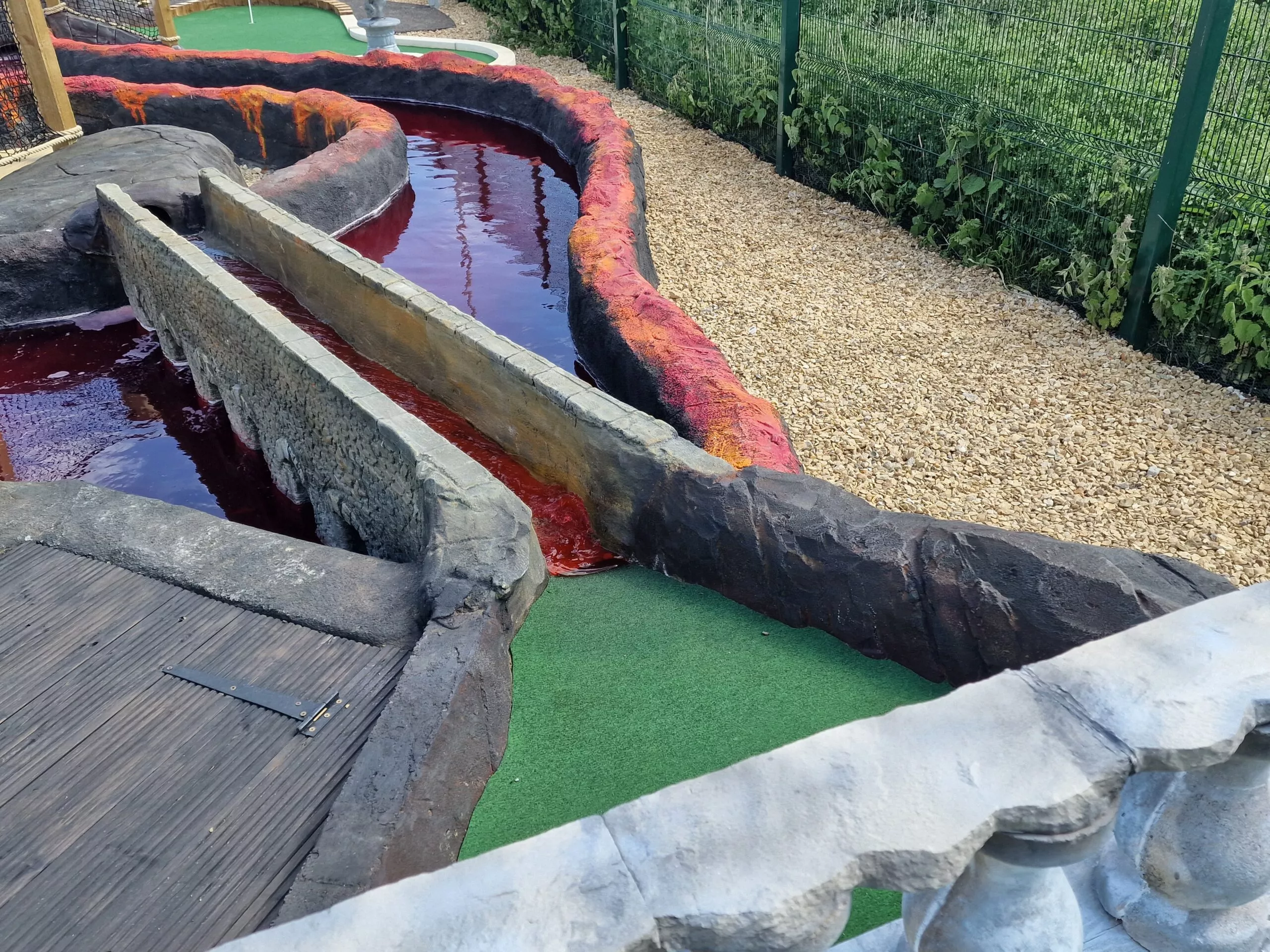 Aqueduct carrying the golf ball across a water feature