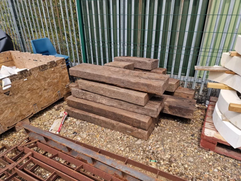 Timber, sleeper and course-border detailing during the build